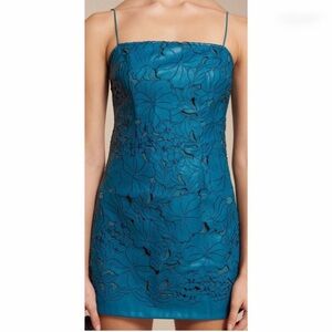 Cult Gaia Teal Floral Mini Dress